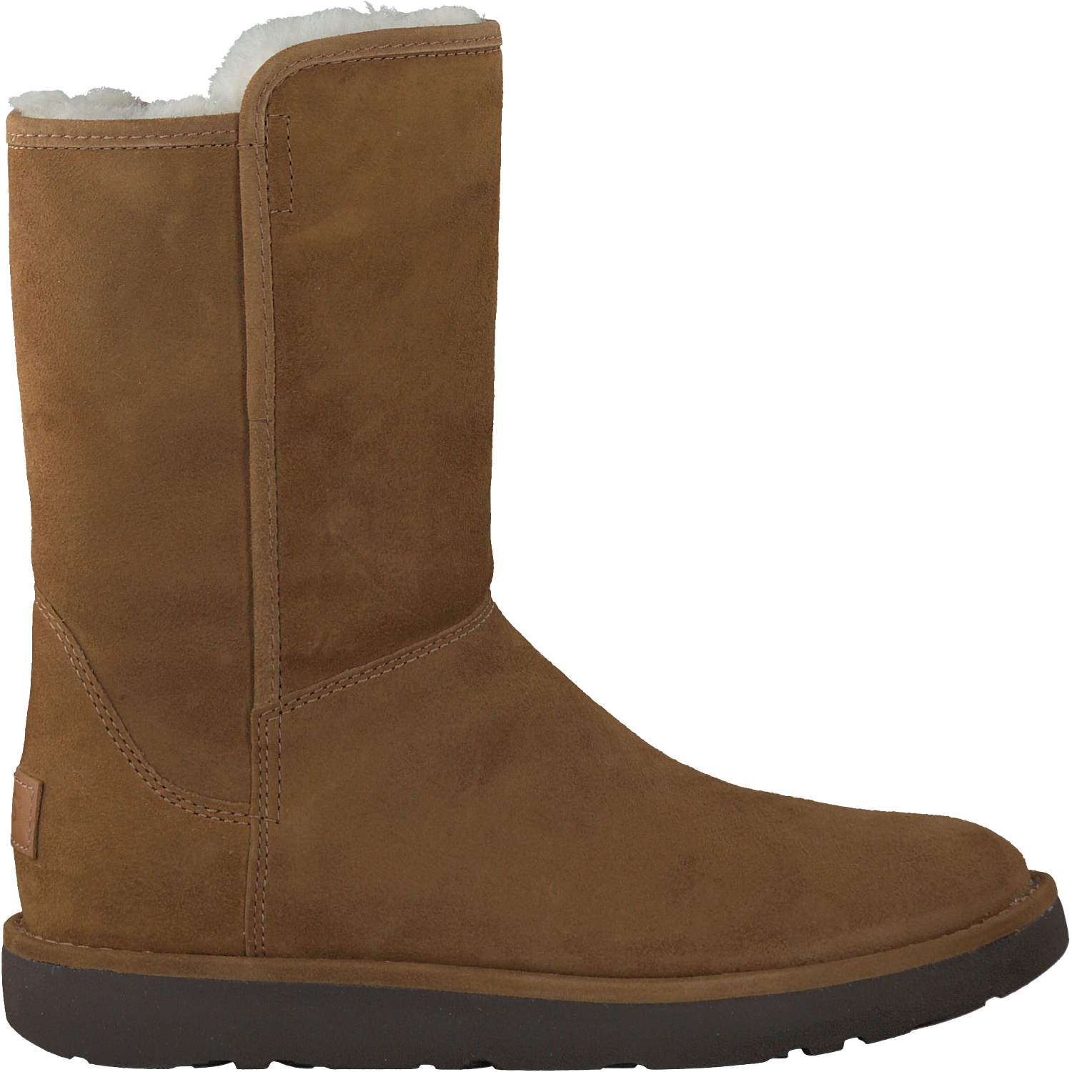 Tall Chestnut Suede Sheepskin Boot With Warm Lining PNG Clipart