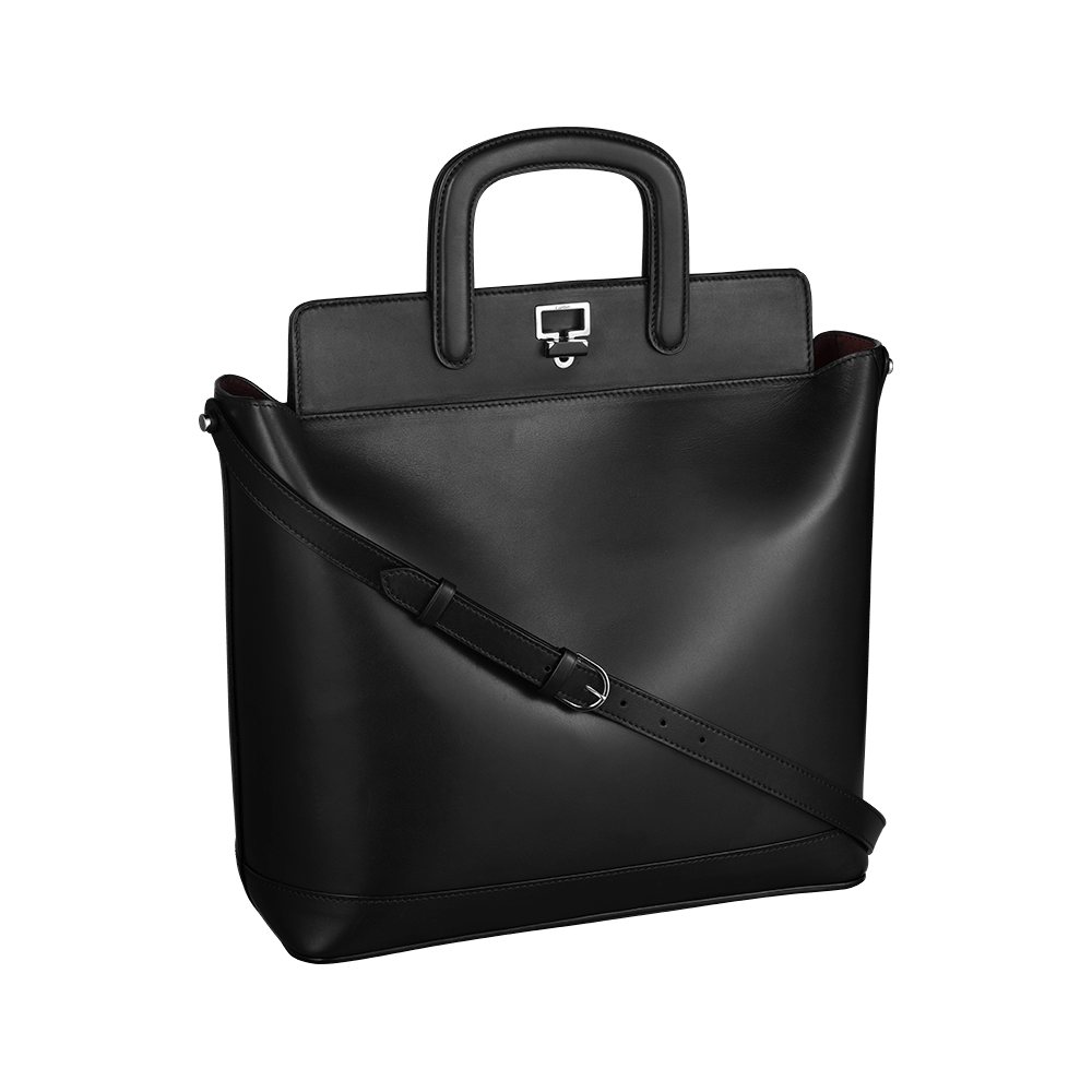 Black Minimalist Shoulder Bag With Long Adjustable Strap Transparent PNG