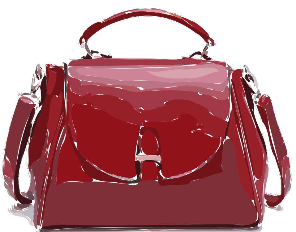 Glossy Red Patent Leather Handbag With Top Handle And Shoulder Strap PNG