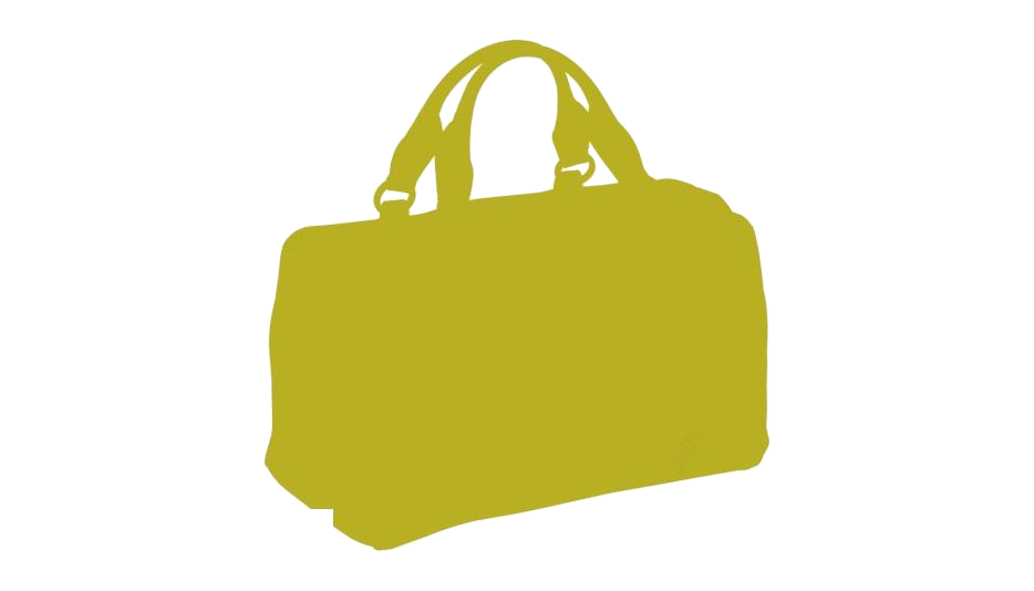 Lime Yellow Handbag Silhouette Icon With Short Top Handles PNG Image