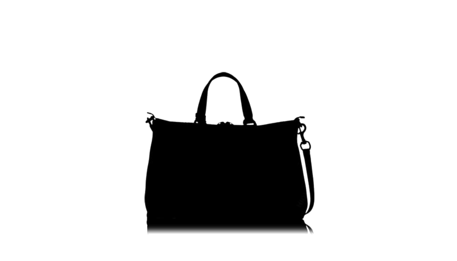 Small Black Handbag Silhouette Icon With Twin Handles PNG Graphic