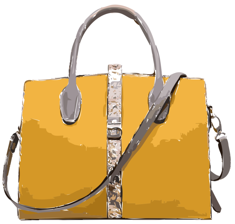Yellow Patterned Crossbody Bag With Long Strap And Metallic Hardware PNG