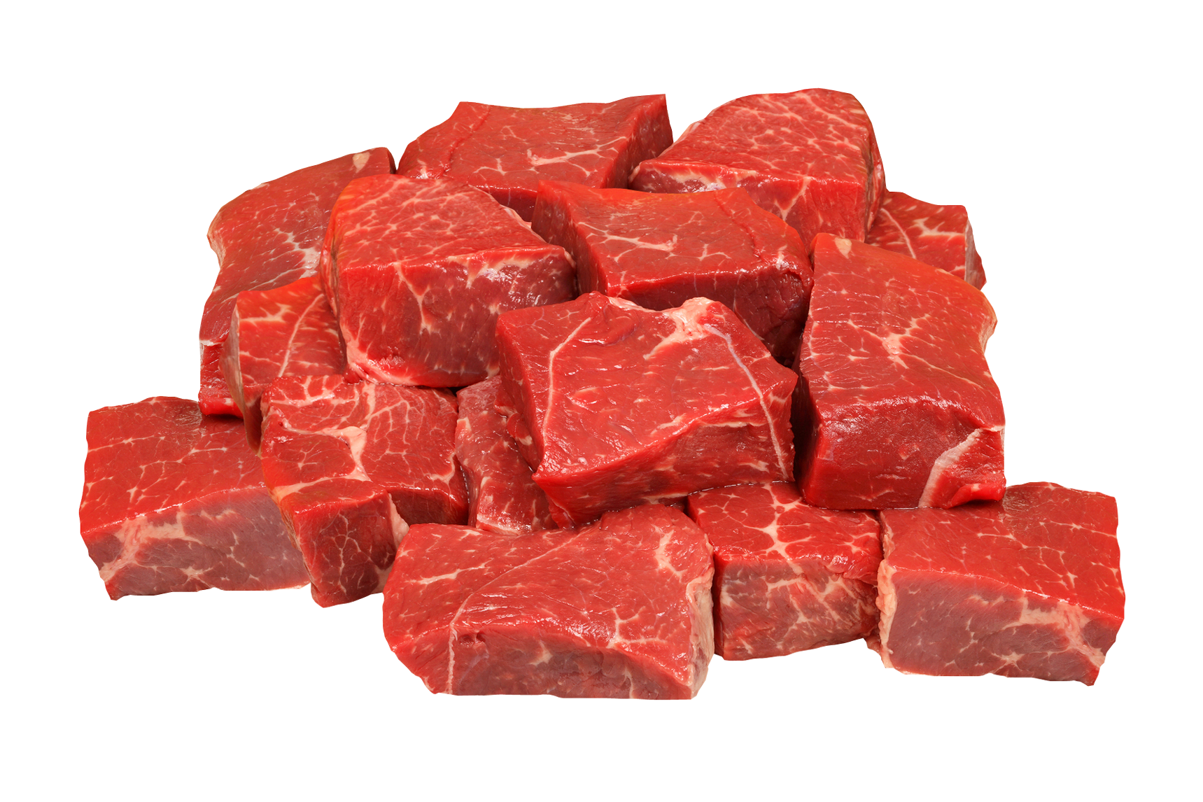 Diced Fresh Beef Cubes For Recipes And Meal Preparation PNG Graphic