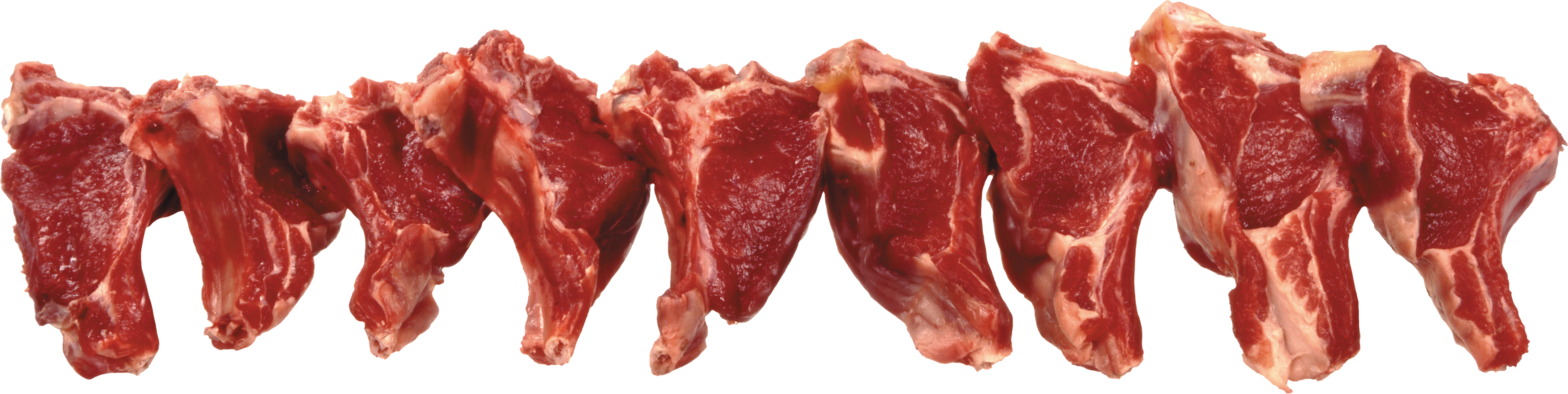 Fresh Raw Beef Rib Rack With Several Meaty Bone Sections PNG Clipart