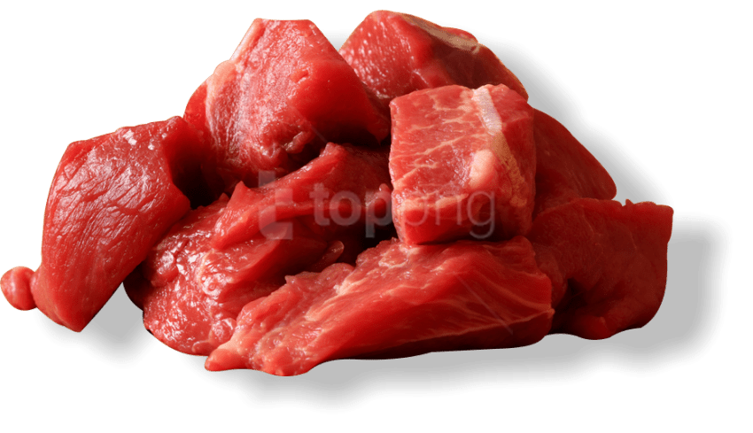 Fresh Red Beef Cubes Cut Into Bite Sized Pieces Transparent PNG