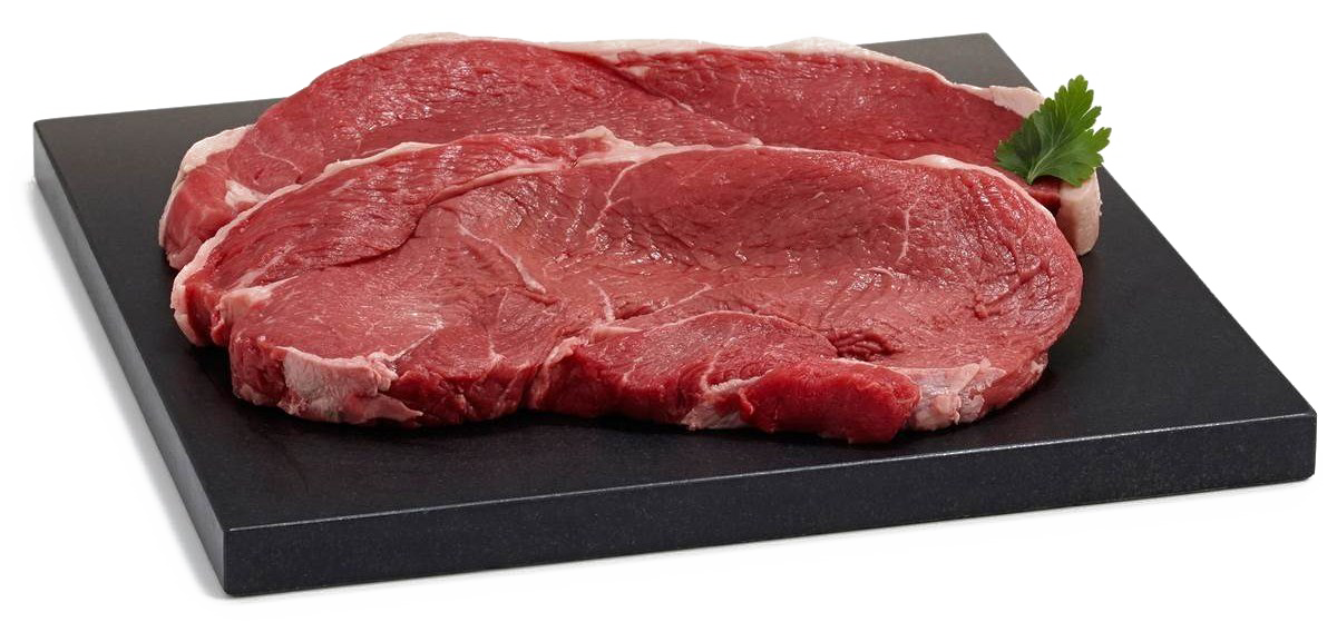 Raw Beef Steak Presented On A Black Serving Board Transparent PNG