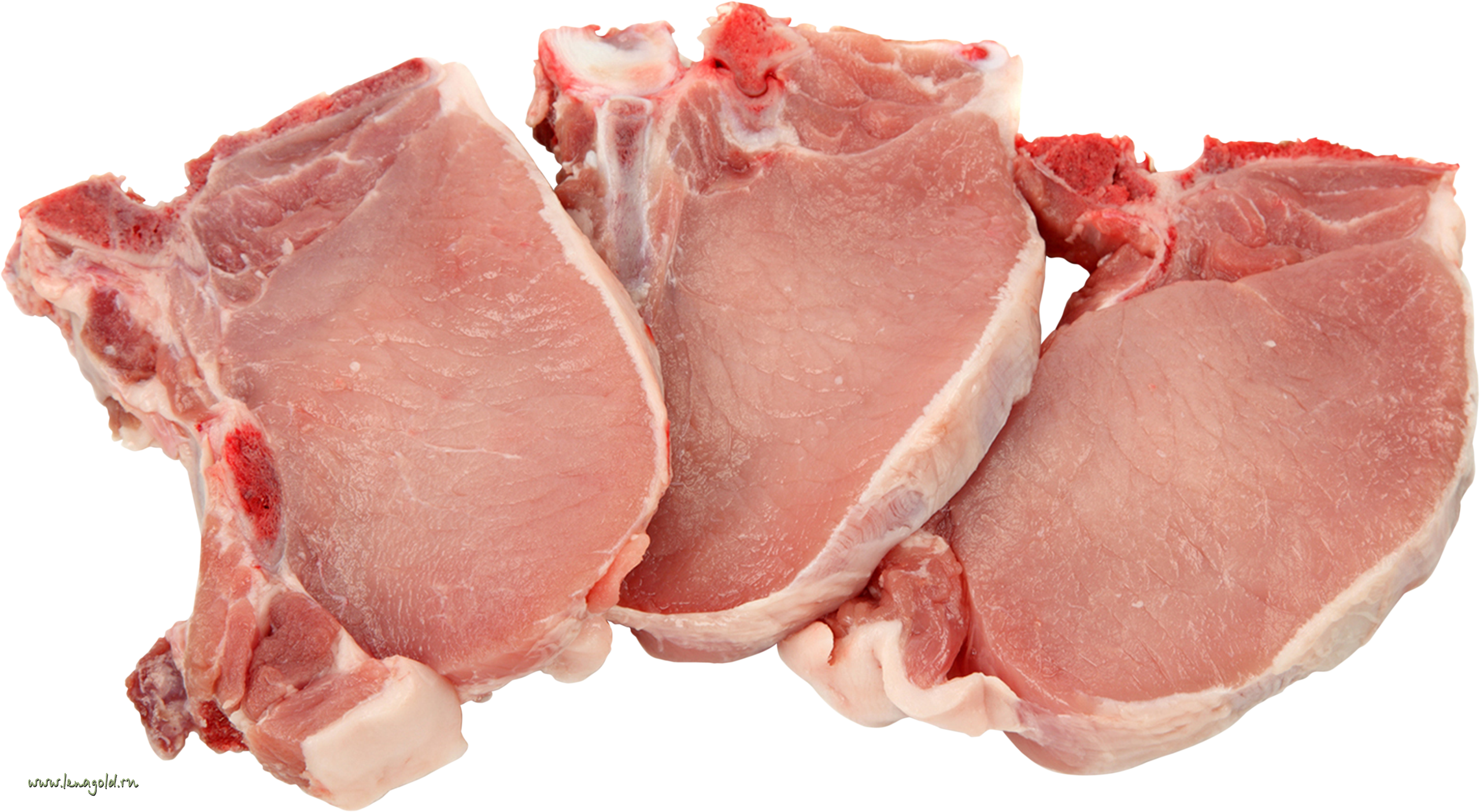 Raw Bone In Meat Chops With Pale Bones And Red Meat PNG Graphic