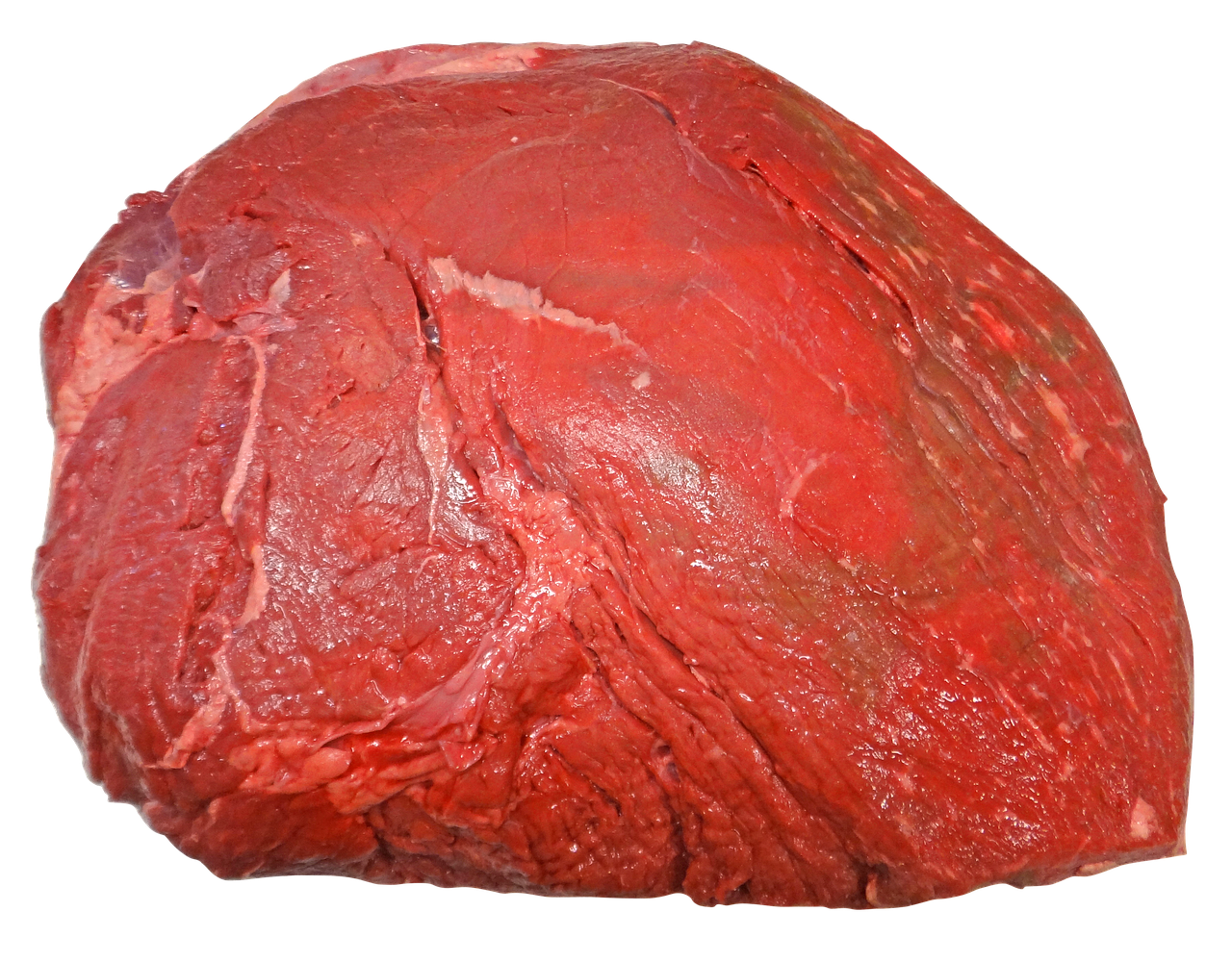 Round Raw Beef Roast Cut With Smooth Red Surface PNG Image