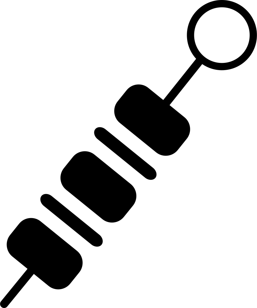Black Barbecue Kebab Skewer Icon With Alternating Meat Pieces PNG Illustration
