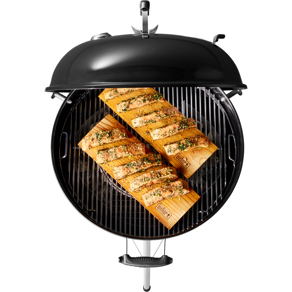 Black Kettle Barbecue Grill With Fresh Fish Fillets Cooking On Grate PNG Clipart