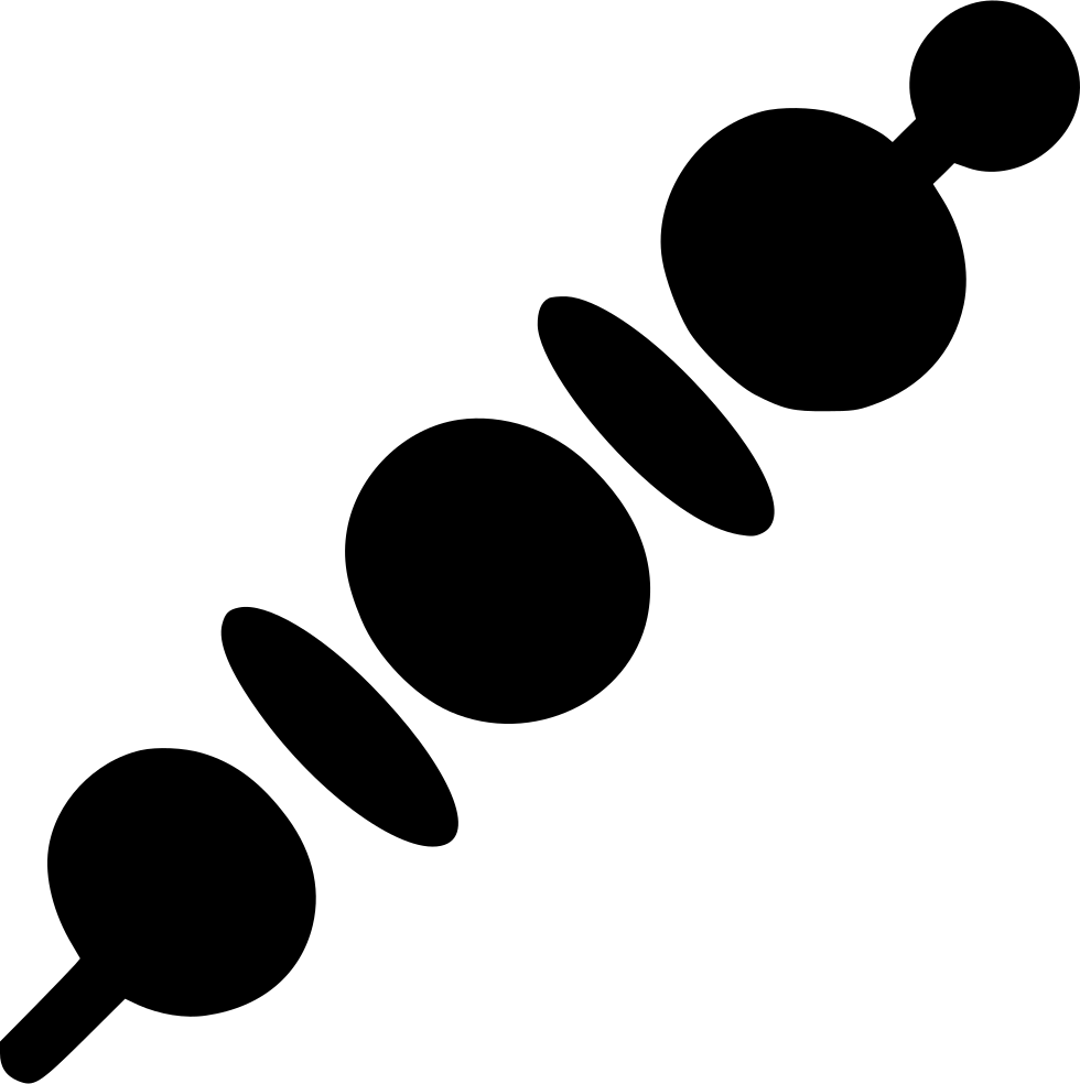 Black Silhouette Of Meat And Vegetable Skewer With Loop Handle PNG Icon