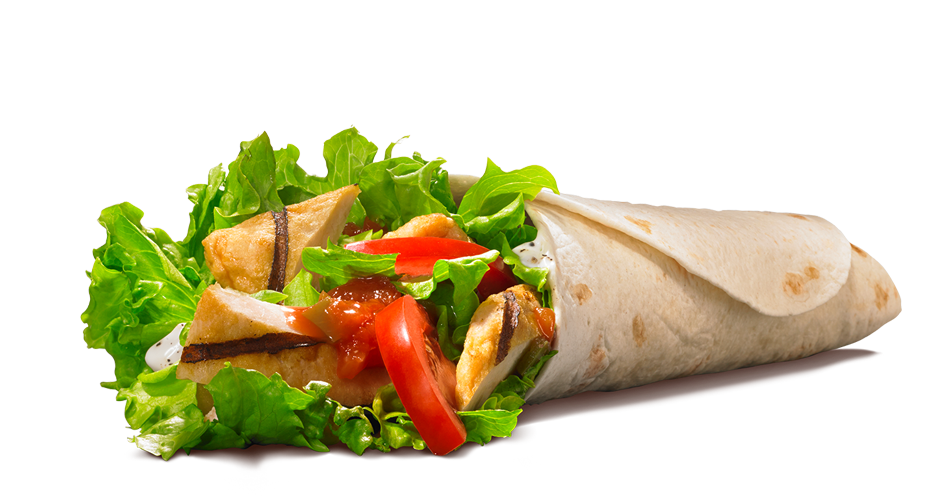 Fresh Grilled Chicken Wrap Sandwich With Lettuce And Vegetables PNG Image