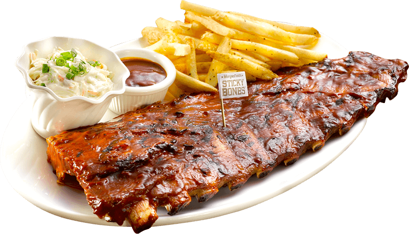 Grilled Steak With French Fries And Fresh Greens On White Plate PNG Clipart