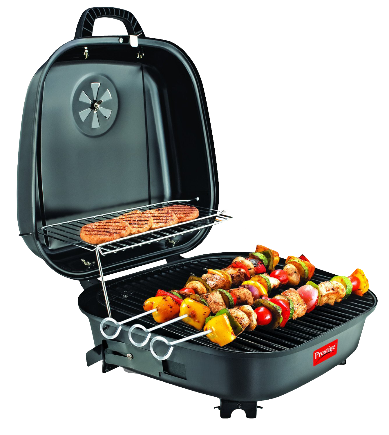 Portable Tabletop Gas Grill With Lid And Side Handles PNG Product Image