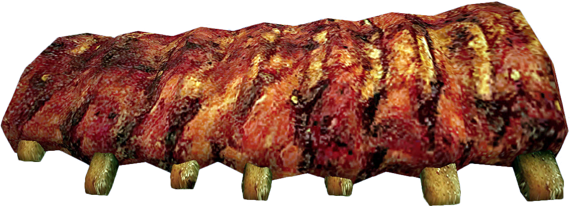Rack Of Glazed Barbecue Pork Ribs With Smoky Sauce Isolated PNG Clipart