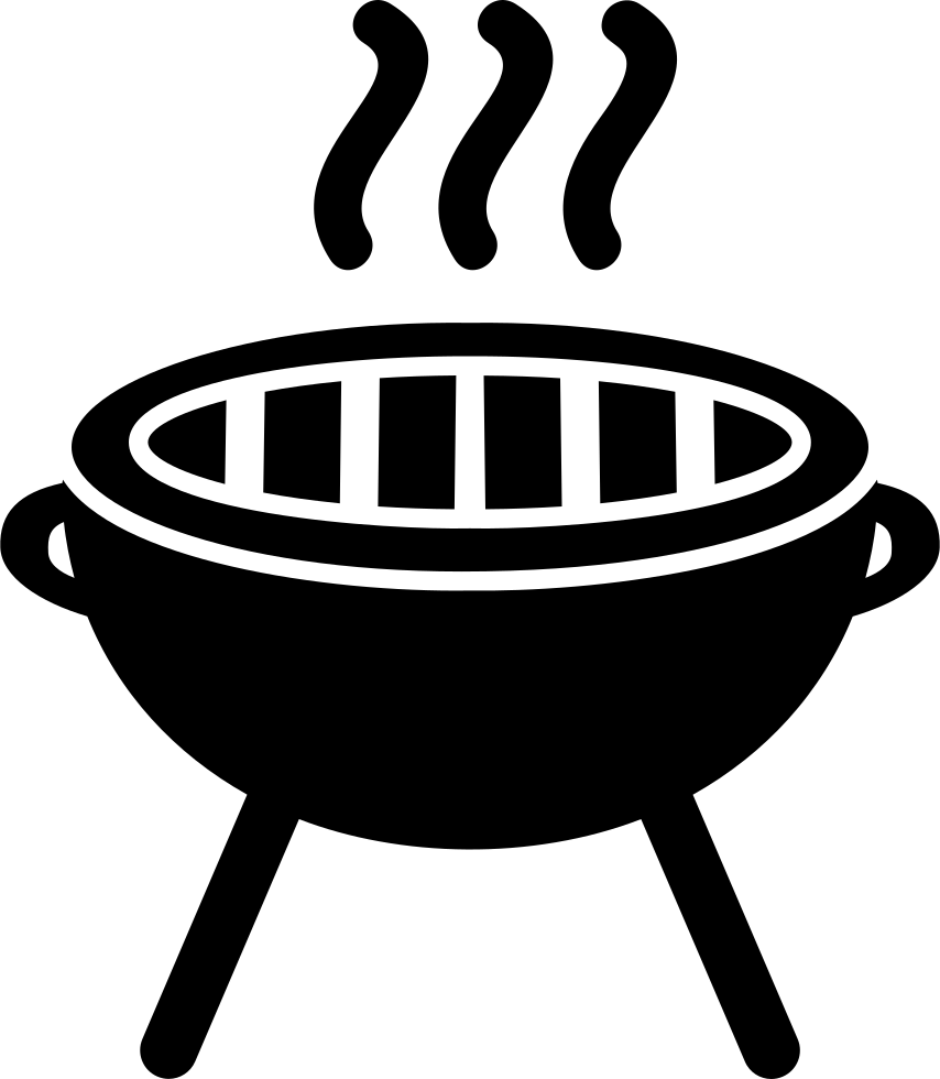 Simple Round Kettle Grill Icon With Steam Lines Transparent PNG