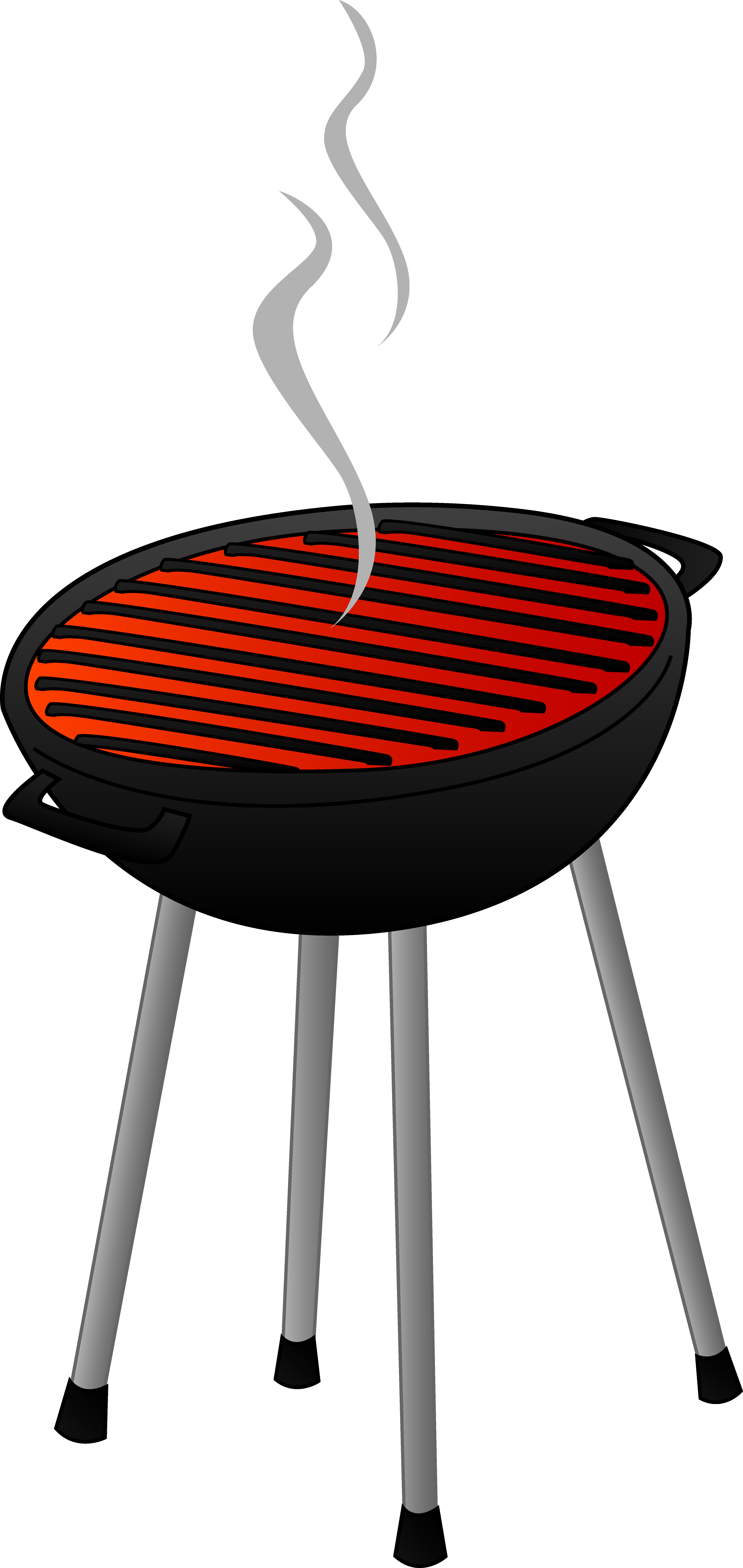 Small Red Round Charcoal Brazier With Grill Rack And Metal Legs PNG Clipart