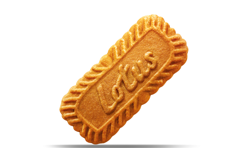 Caramelized Spiced Biscuit With Embossed Lotus Logo Transparent Background PNG