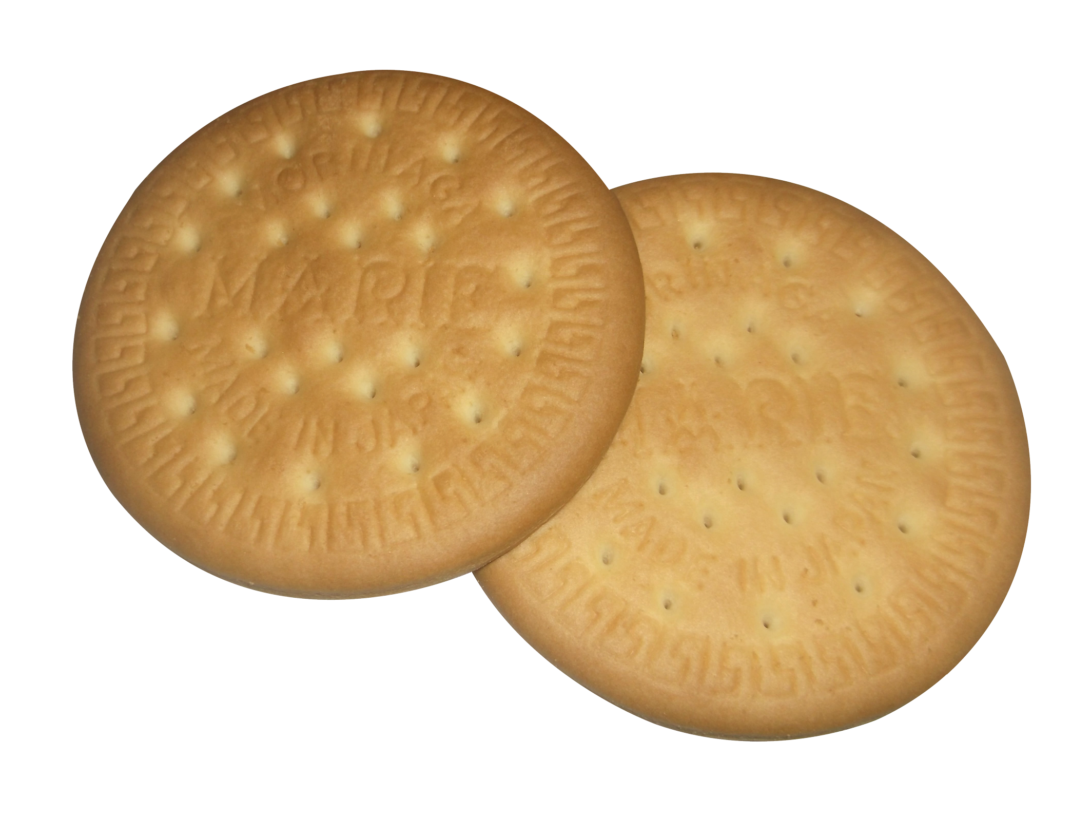 Pair Of Classic Round Digestive Biscuits With Light Golden Color PNG Graphic