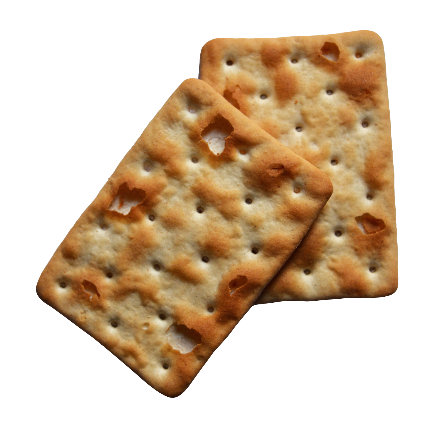 Square Cream Crackers With Crisp Toasted Surface Isolated Transparent PNG