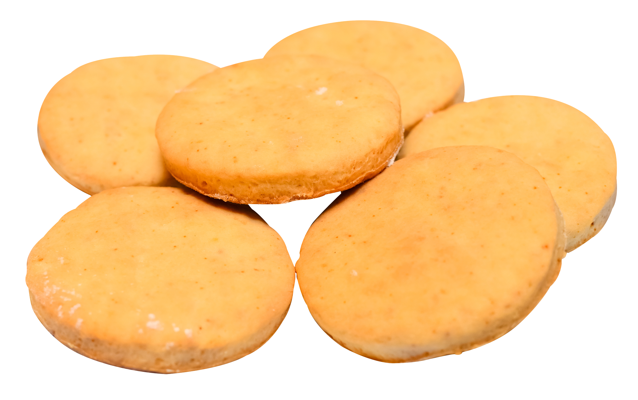 Stack Of Plain Golden Round Tea Biscuits With Crisp Edges PNG Clipart