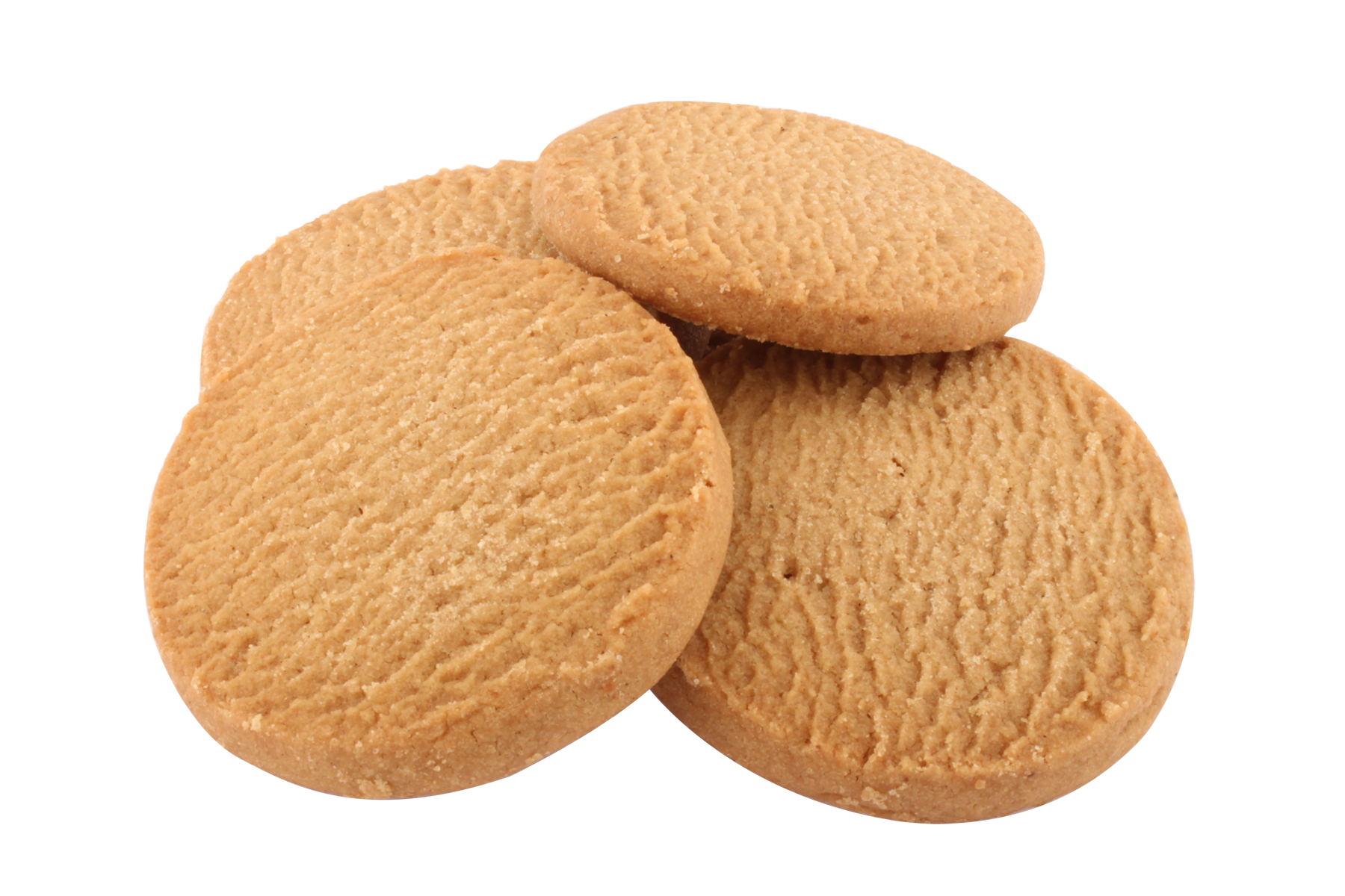 Two Plain Round Golden Sugar Cookies With Crumbly Texture PNG Image