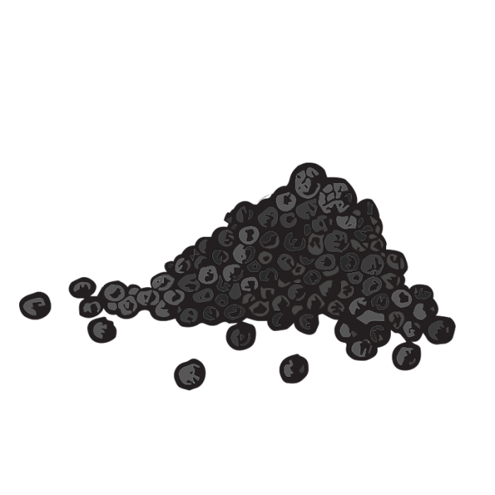 Black Peppercorn Pile Silhouette Icon With Rounded Spice Shape PNG Graphic