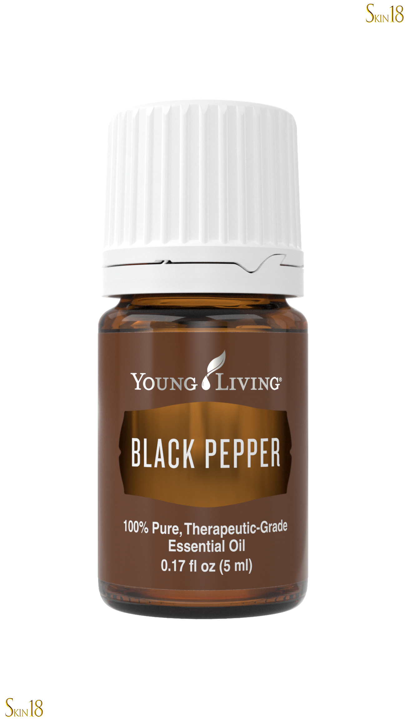 Brown Glass Black Pepper Grinder Bottle With White Cap PNG Clipart
