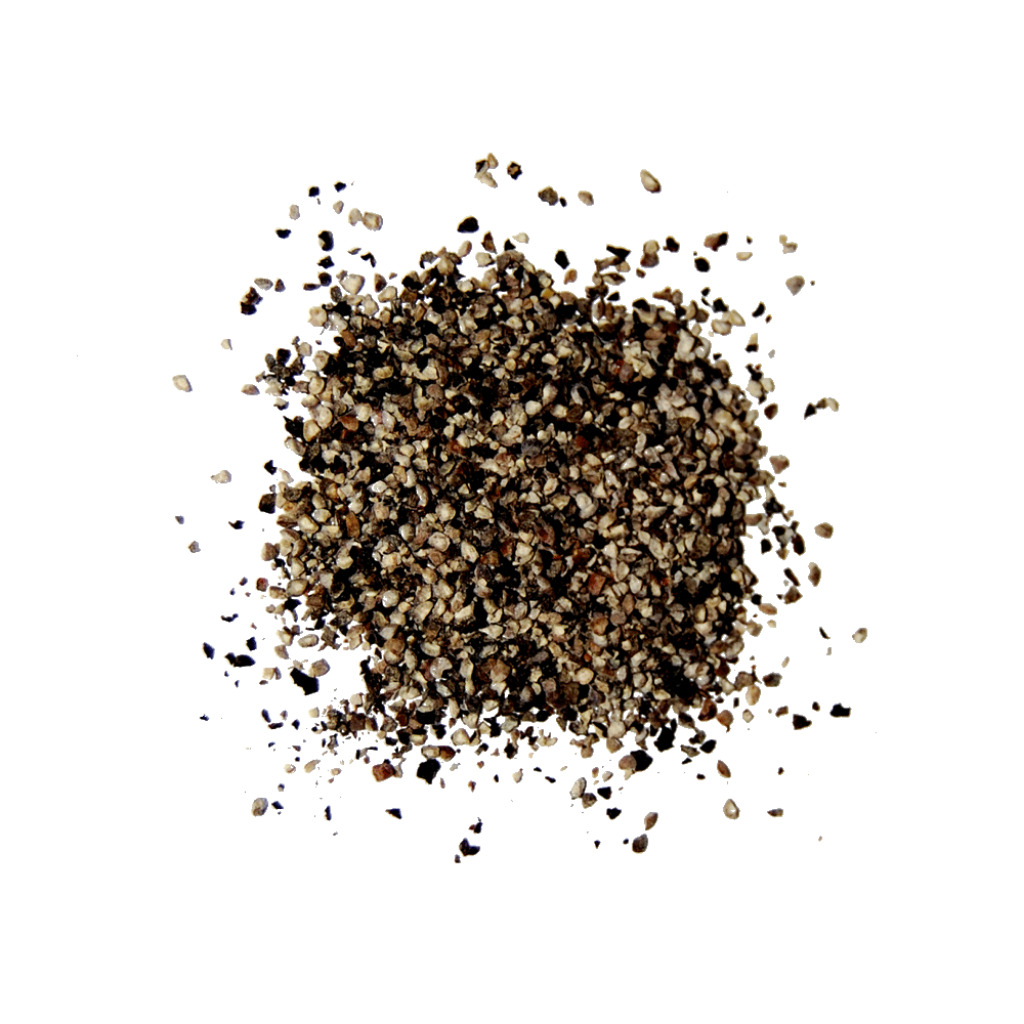 Freshly Ground Black Pepper Powder In A Dark Textured Mound PNG Image