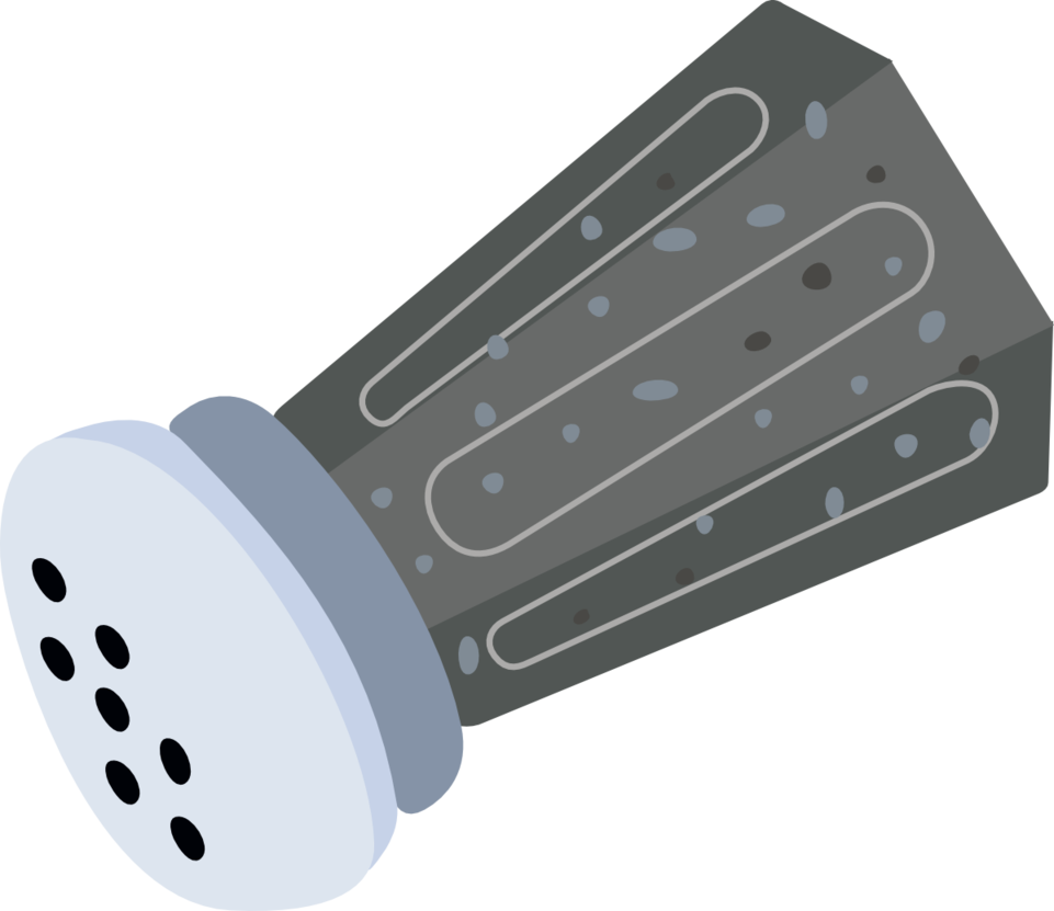 Gray Metal Pepper Shaker Illustration With Perforated Top PNG Clipart