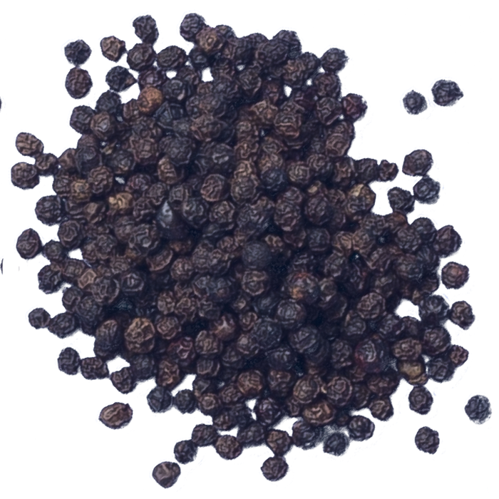 Macro Pile Of Whole Black Peppercorns With Wrinkled Spice Texture PNG Image
