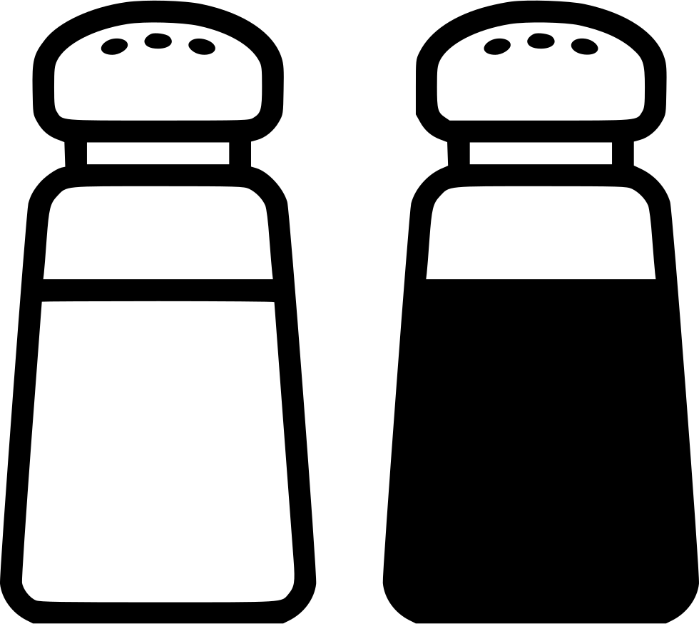 Simple Salt And Pepper Shaker Pair Outline Icons Transparent PNG Graphic