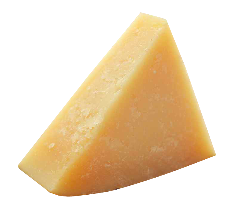 Authentic Parmesan Cheese Wedge With Textured Hard Rind Isolated PNG