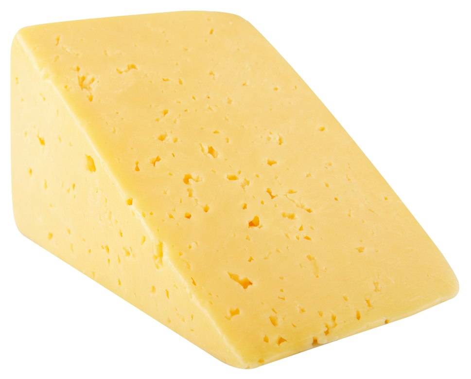 Large Pale Swiss Cheese Block With Big Round Holes Isolated PNG Clipart