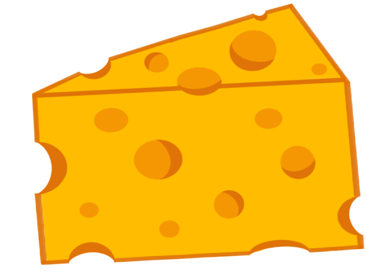 Orange Cartoon Cheese Slice Icon With Cut Out Holes PNG Graphic