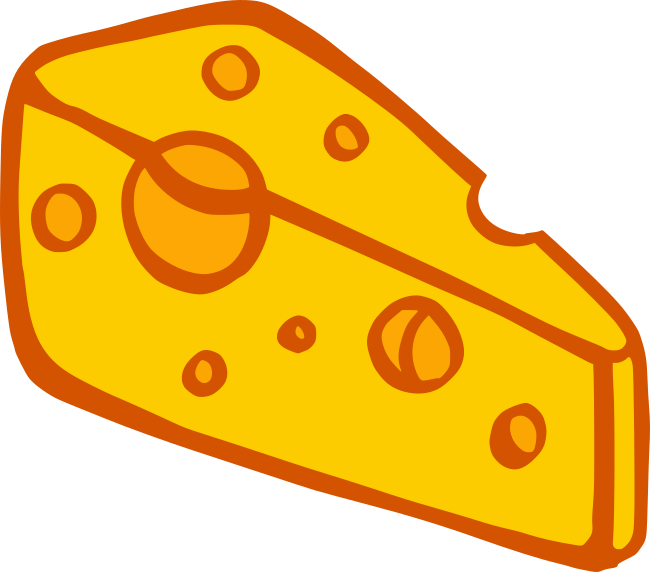 Orange Cartoon Swiss Cheese Wedge Icon With Rounded Holes PNG Graphic