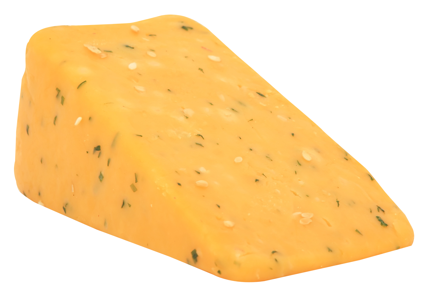 Orange Pepper Jack Cheese Wedge With Small Pepper Flecks PNG Image