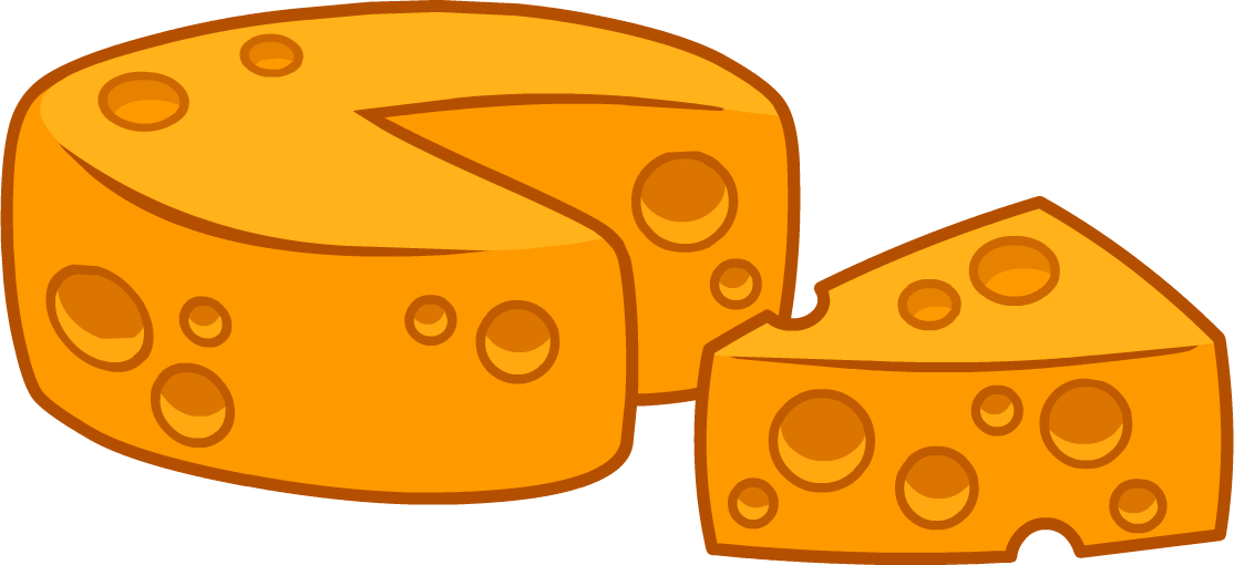 Pair Of Cartoon Yellow Cheese Wedges With Round Holes PNG Clipart