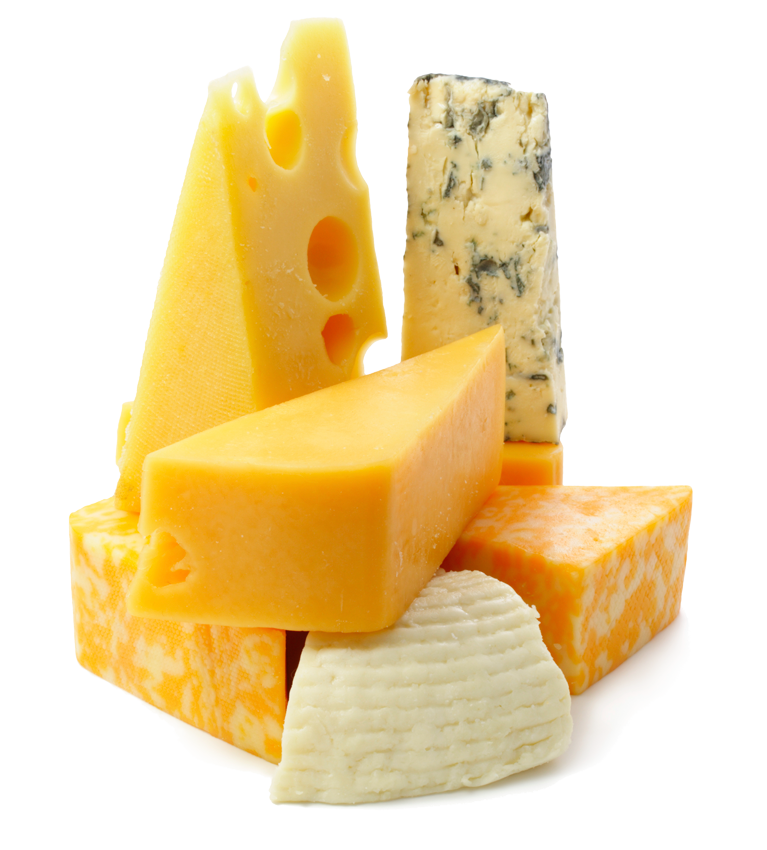 Selection Of Cheese Cubes Wedges And Blue Cheese Pieces PNG Image