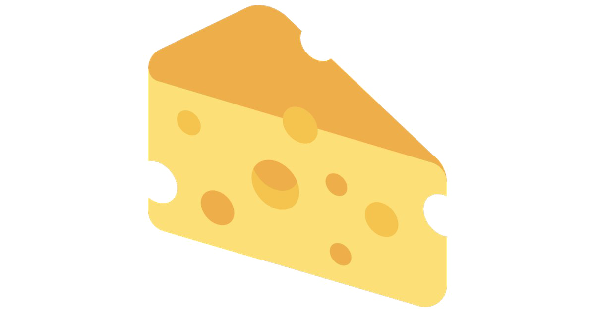 Small Cartoon Cheese Wedge With Golden Orange Shading PNG Illustration