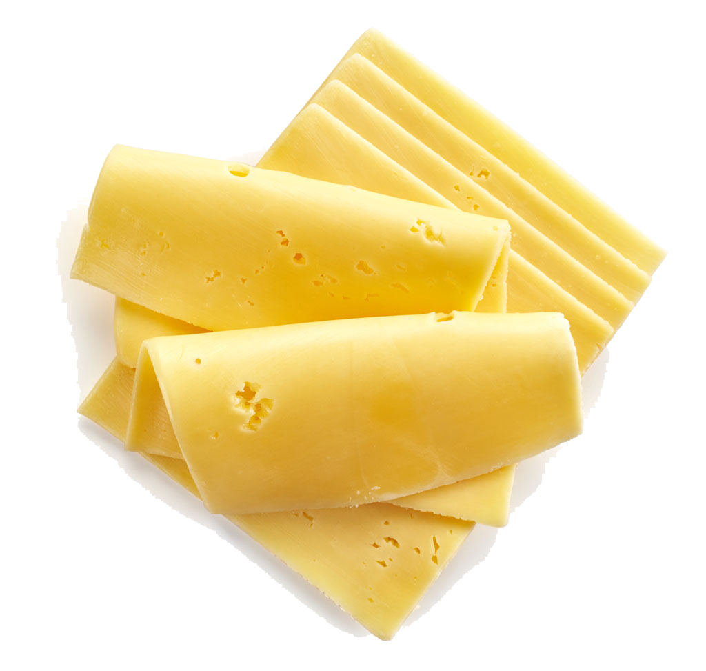 Stack Of Folded Yellow Cheddar Cheese Slices Isolated PNG Clipart
