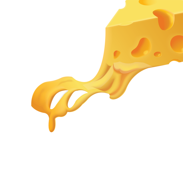 Stretchy Melted Cheese Dripping From A Golden Cheese Slice PNG Image