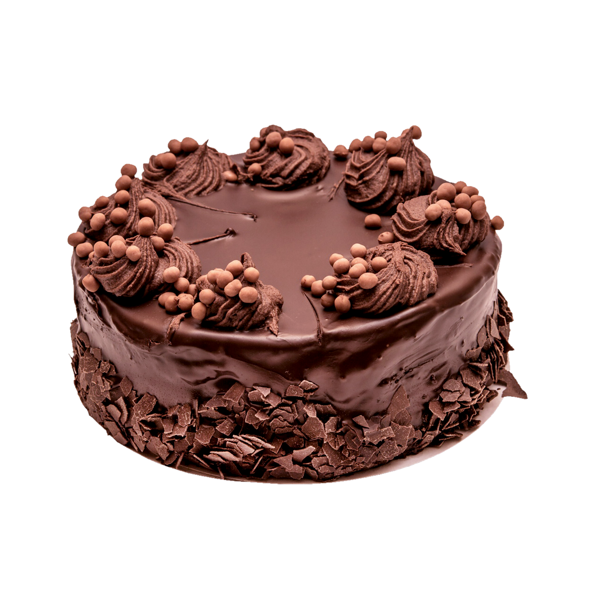 Chocolate Fudge Cake Decorated With Chocolate Rosettes And Truffles PNG Clipart