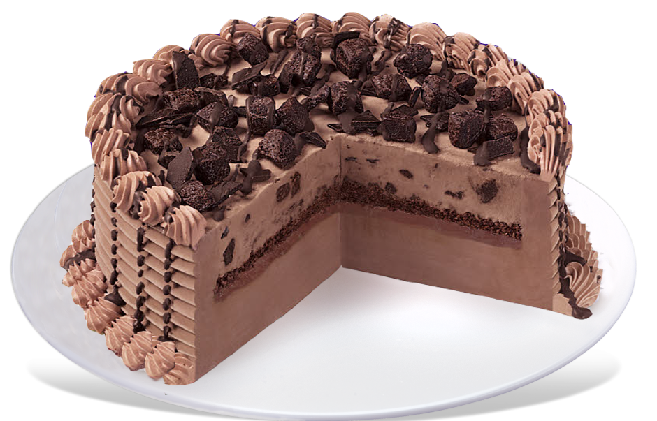 Layered Chocolate Cake Slice Served On White Plate With Cocoa Filling PNG