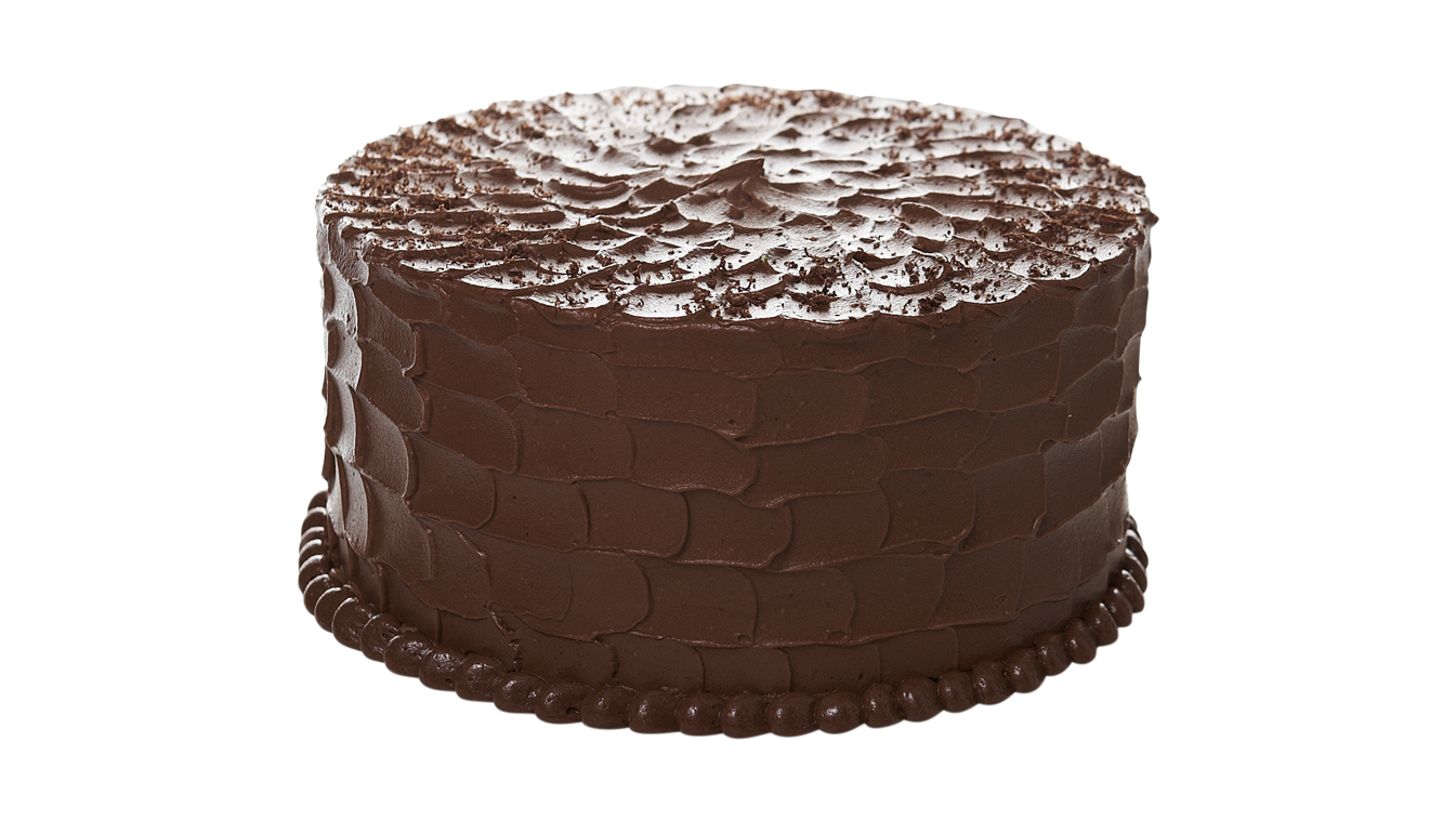 Simple Round Chocolate Cake With Smooth Dark Ganache Coating PNG Image