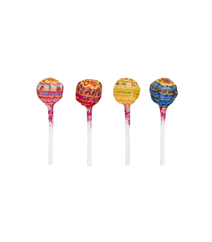 Chupa Chups Assorted Fruit Swirl Lollipops Four Flavors Transparent PNG Image