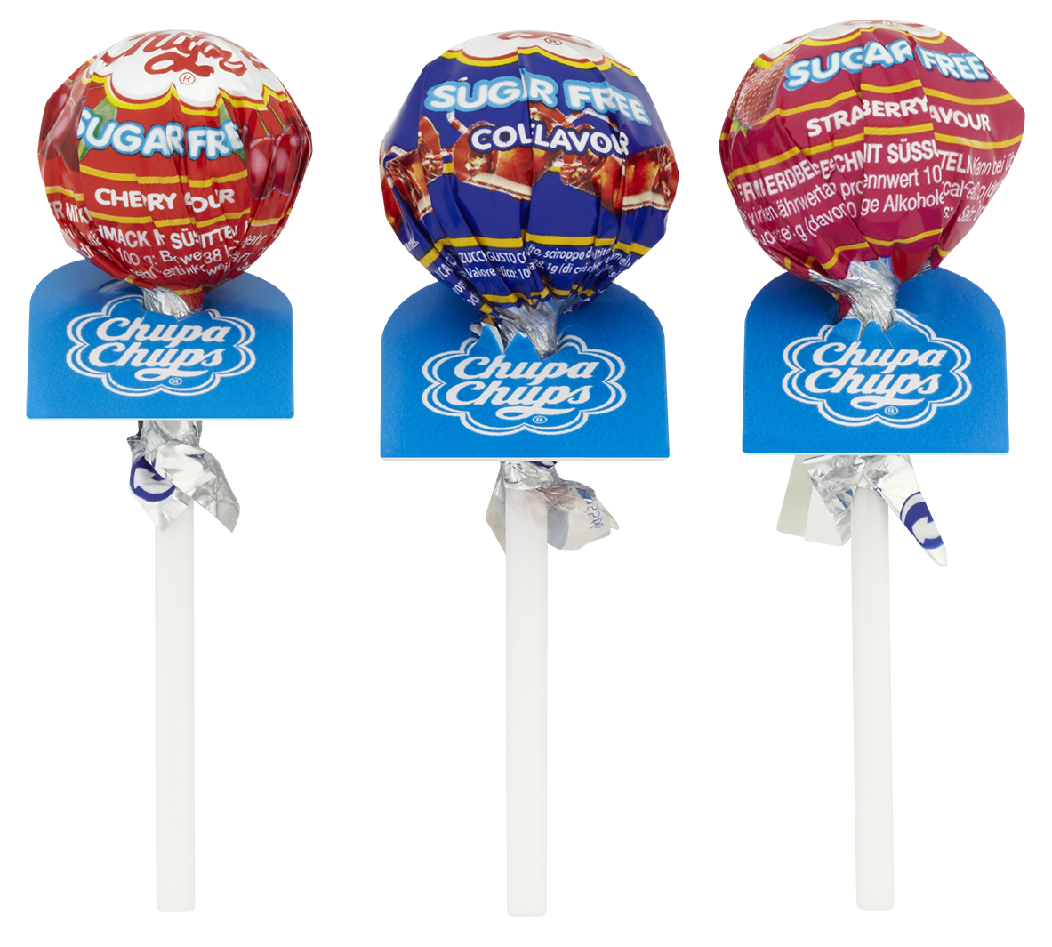 Chupa Chups Assorted Sugar Free Lollipops Three Flavors PNG Product Image