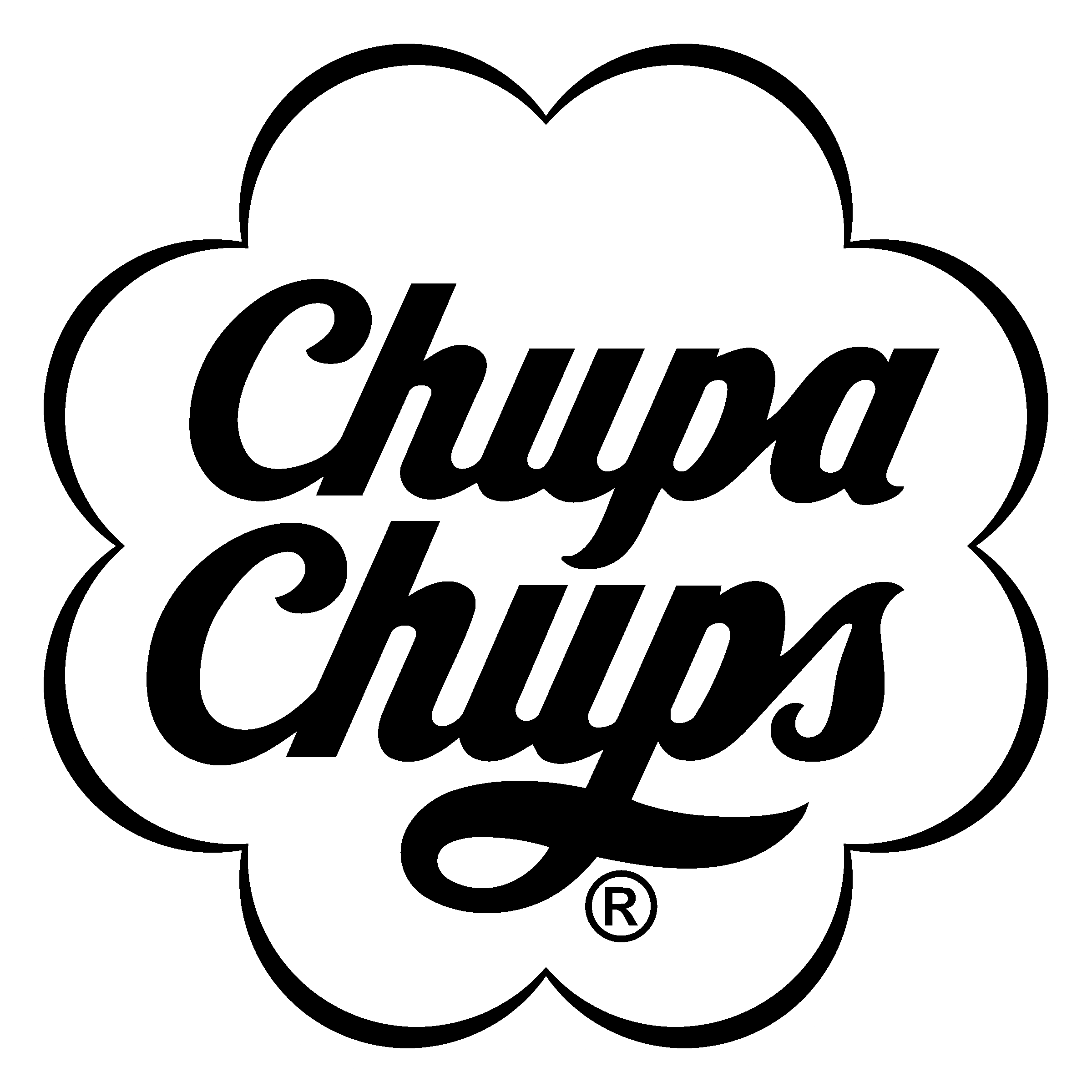 Chupa Chups Black And White Brand Logo Emblem Transparent PNG Clipart