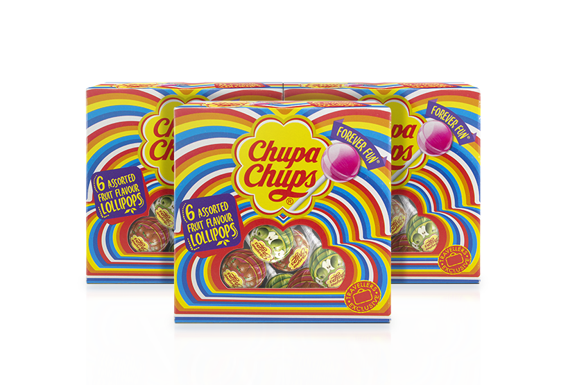 Chupa Chups Colorful Assorted Lollipop Candy Display Box Packaging PNG Image