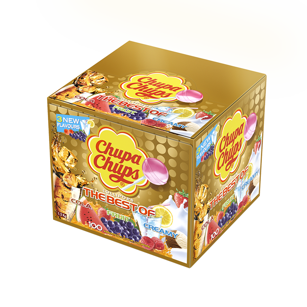 Chupa Chups Gold Assorted Lollipop Candy Gift Box Product Packaging PNG